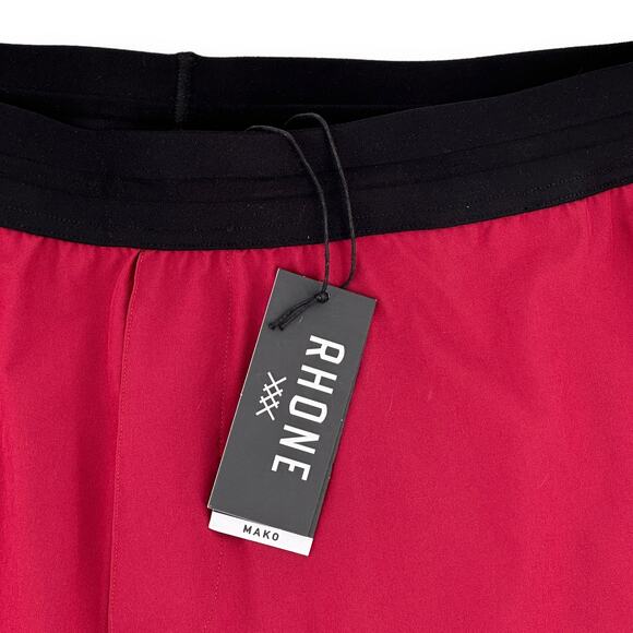 Rhone Mako 7" Unlined Tech Shorts Mens Size XXL Red Black Waistband - Picture 2 of 8